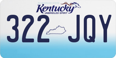 KY license plate 322JQY
