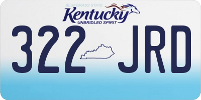 KY license plate 322JRD