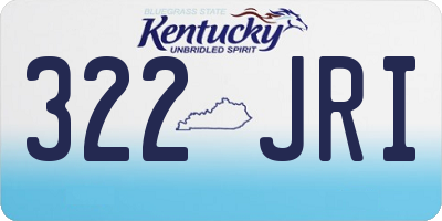KY license plate 322JRI