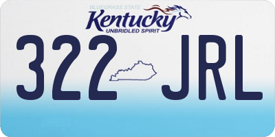 KY license plate 322JRL