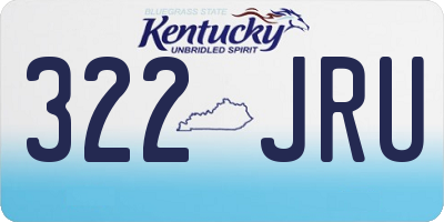 KY license plate 322JRU