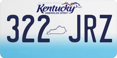 KY license plate 322JRZ