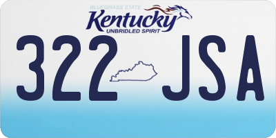KY license plate 322JSA