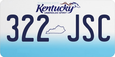 KY license plate 322JSC