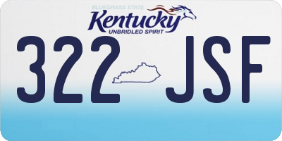 KY license plate 322JSF