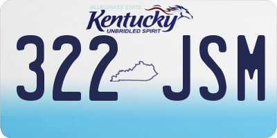 KY license plate 322JSM