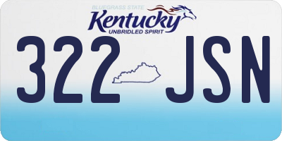 KY license plate 322JSN