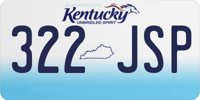 KY license plate 322JSP
