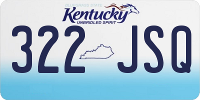 KY license plate 322JSQ