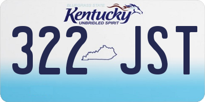 KY license plate 322JST
