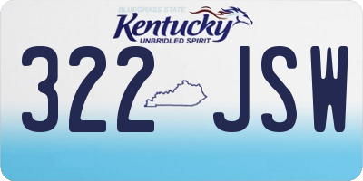 KY license plate 322JSW