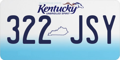KY license plate 322JSY