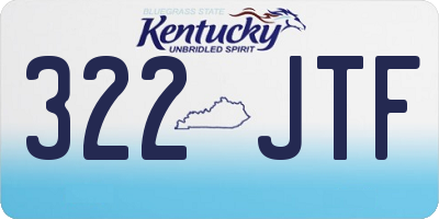 KY license plate 322JTF