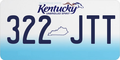 KY license plate 322JTT