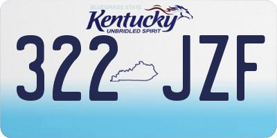 KY license plate 322JZF