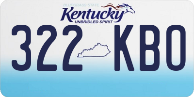 KY license plate 322KBO