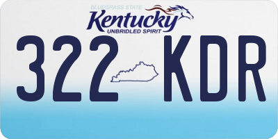 KY license plate 322KDR