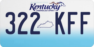 KY license plate 322KFF