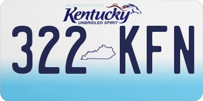 KY license plate 322KFN