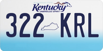 KY license plate 322KRL