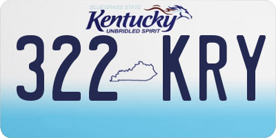 KY license plate 322KRY