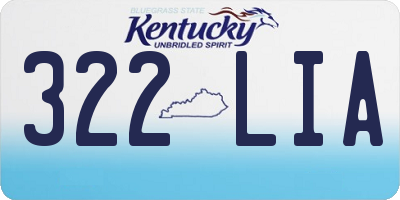 KY license plate 322LIA