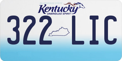 KY license plate 322LIC