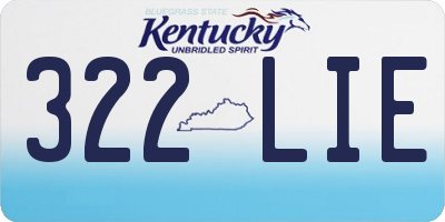 KY license plate 322LIE