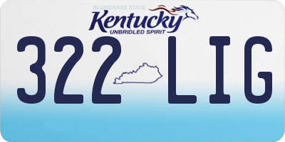 KY license plate 322LIG