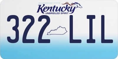 KY license plate 322LIL