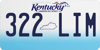 KY license plate 322LIM