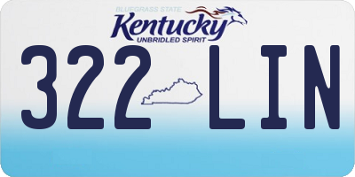 KY license plate 322LIN