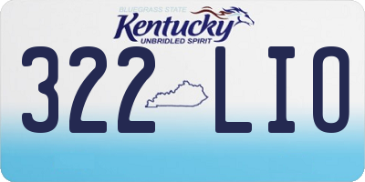 KY license plate 322LIO