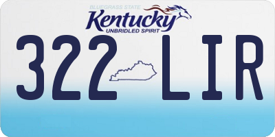 KY license plate 322LIR