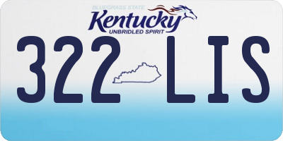 KY license plate 322LIS