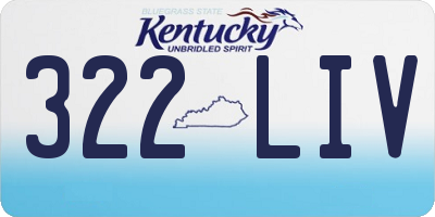 KY license plate 322LIV