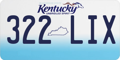 KY license plate 322LIX