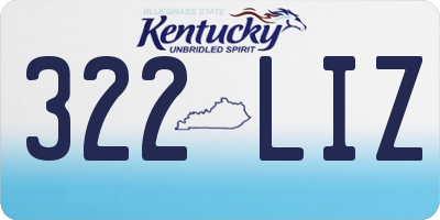KY license plate 322LIZ