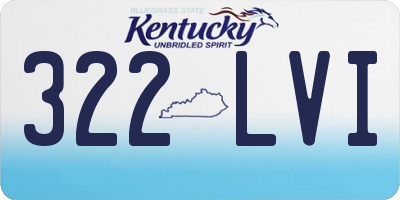 KY license plate 322LVI