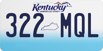 KY license plate 322MQL