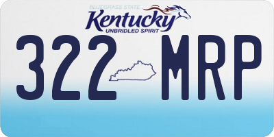 KY license plate 322MRP