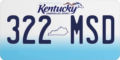 KY license plate 322MSD