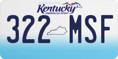 KY license plate 322MSF