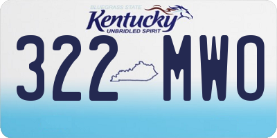 KY license plate 322MWO