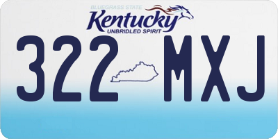 KY license plate 322MXJ