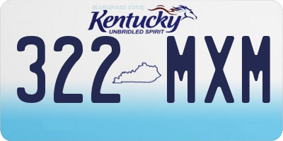 KY license plate 322MXM