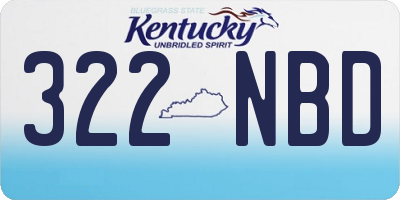 KY license plate 322NBD
