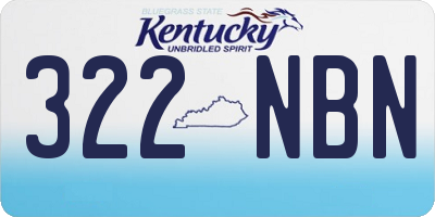 KY license plate 322NBN