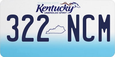 KY license plate 322NCM