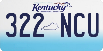 KY license plate 322NCU
